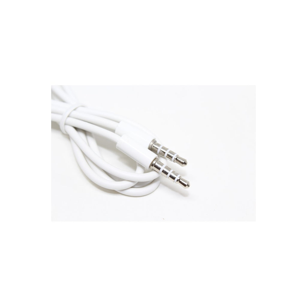 Câble audio stéréo 3,5 mm mâle à mâle, 3 contacts, 3 pi, blanc