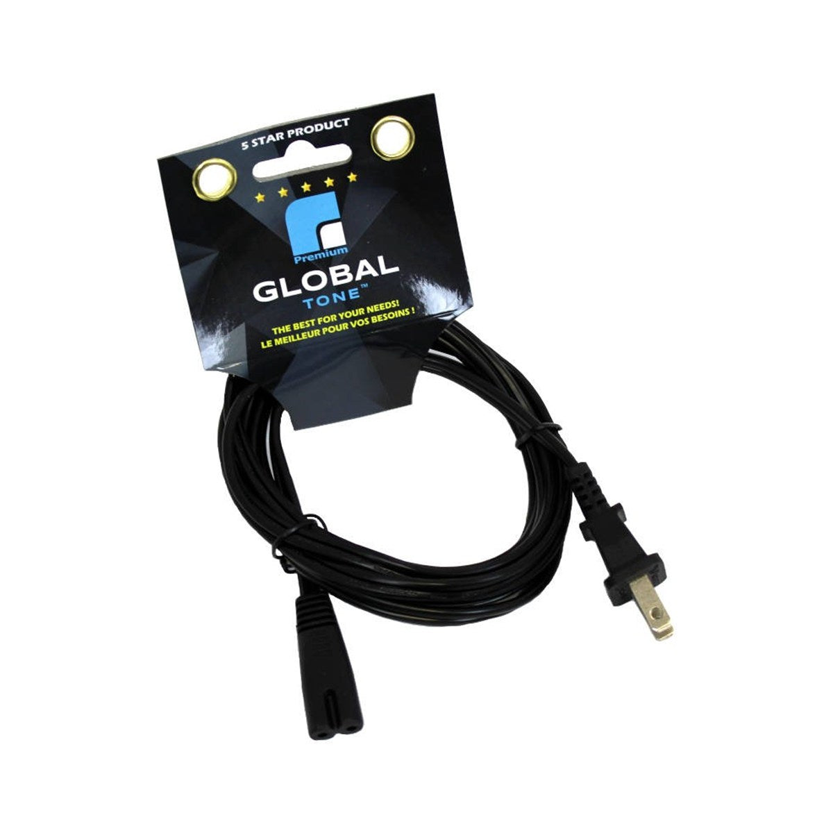 Cordon d'alimentation CA 18 AWG, 2,5 A, certifié, 6 pi