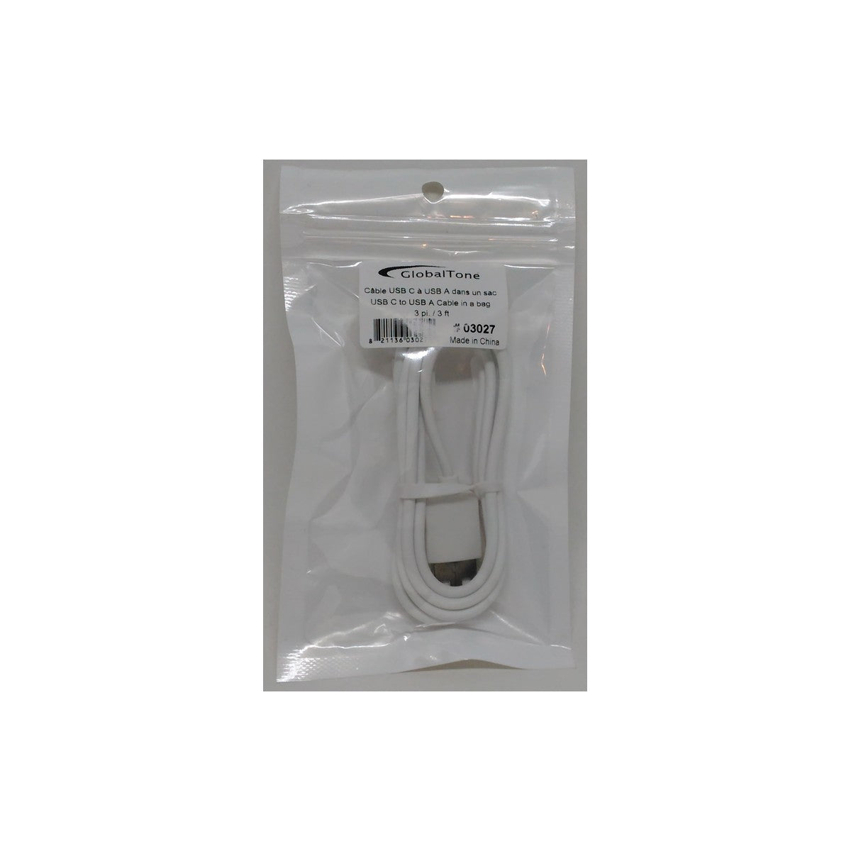 Câble USB-C mâle vers USB A mâle, 3 pi