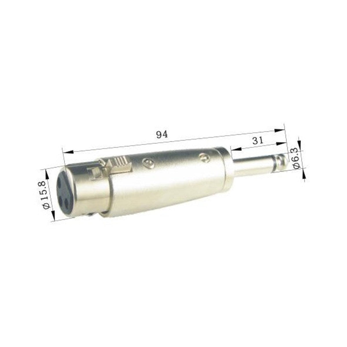 Adaptateur XLR femelle vers jack 6,3 mm mâle