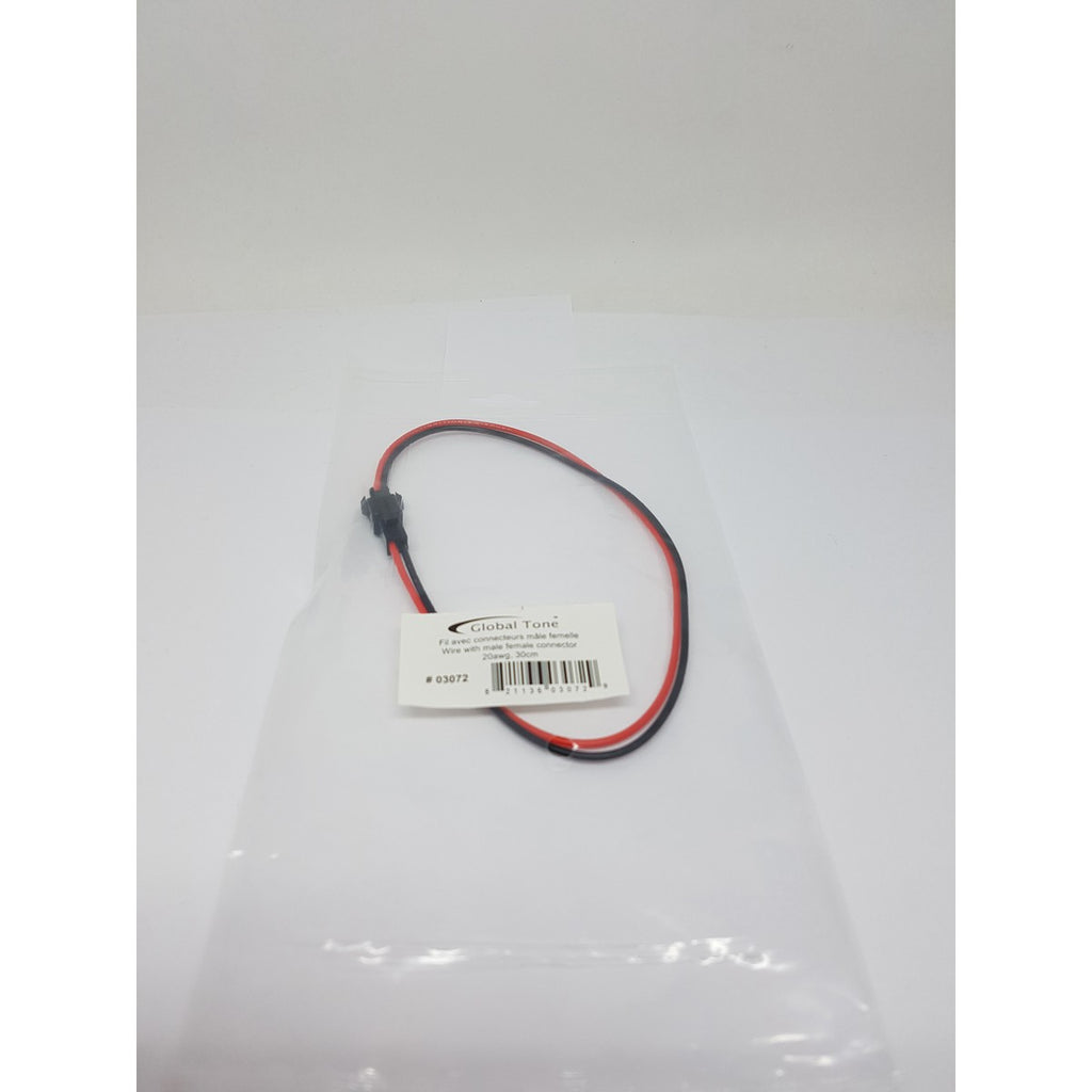 Fil 20 AWG avec connecteurs mâle et femelle, 30 cm