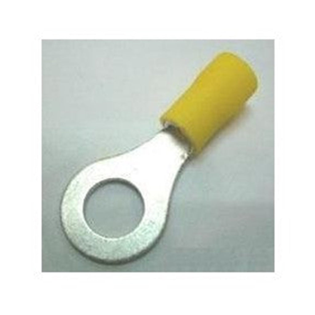 Cosses à anneau 3/8 po, 12-10 AWG, vinyle, jaune, sac de 25