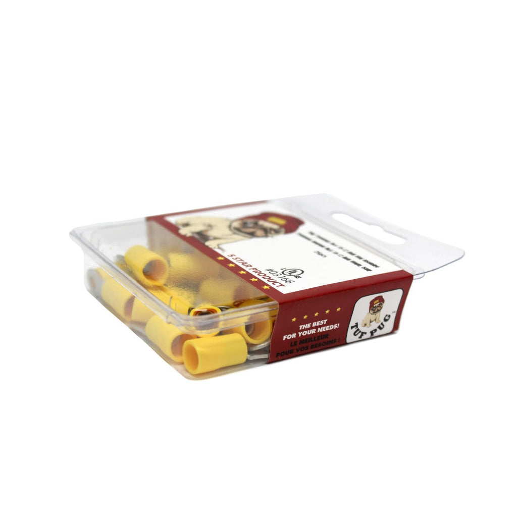 Cosses à anneau n° 6, 12-10 AWG, vinyle, jaune, sac de 25