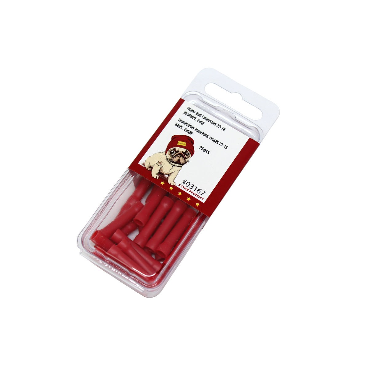 Manchons de raccordement évasés 22-16 AWG, vinyle, rouge, sac de 25