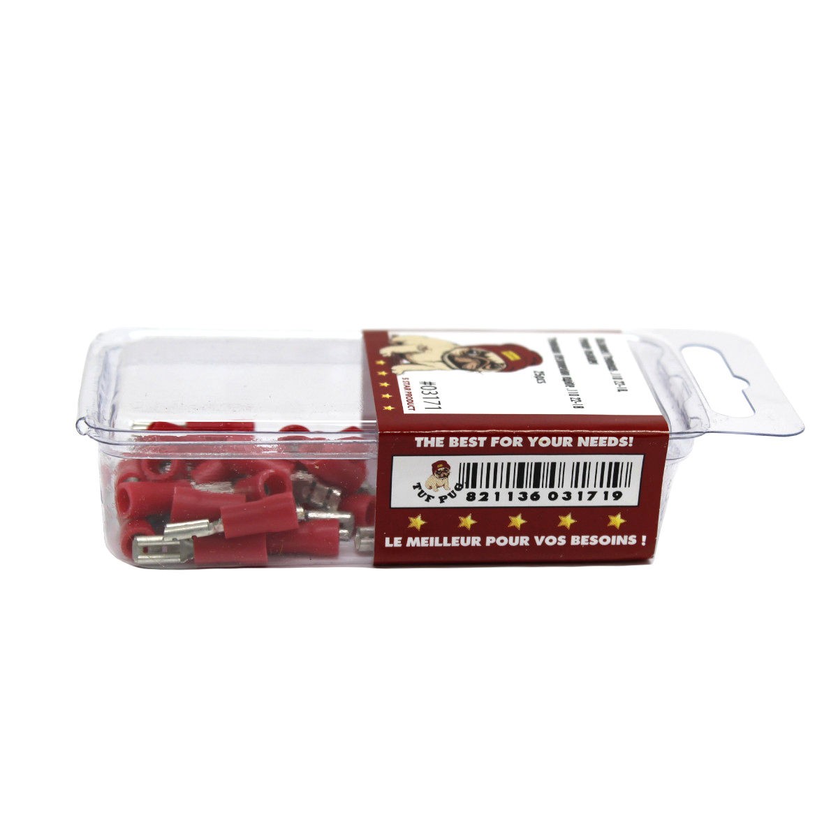 Cosses à déconnexion rapide femelles 0,110 po, 22-18 AWG, vinyle, sac de 25
