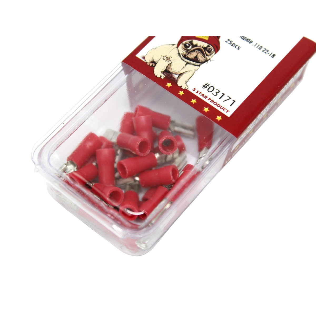 Cosses à déconnexion rapide femelles 0,110 po, 22-18 AWG, vinyle, sac de 25