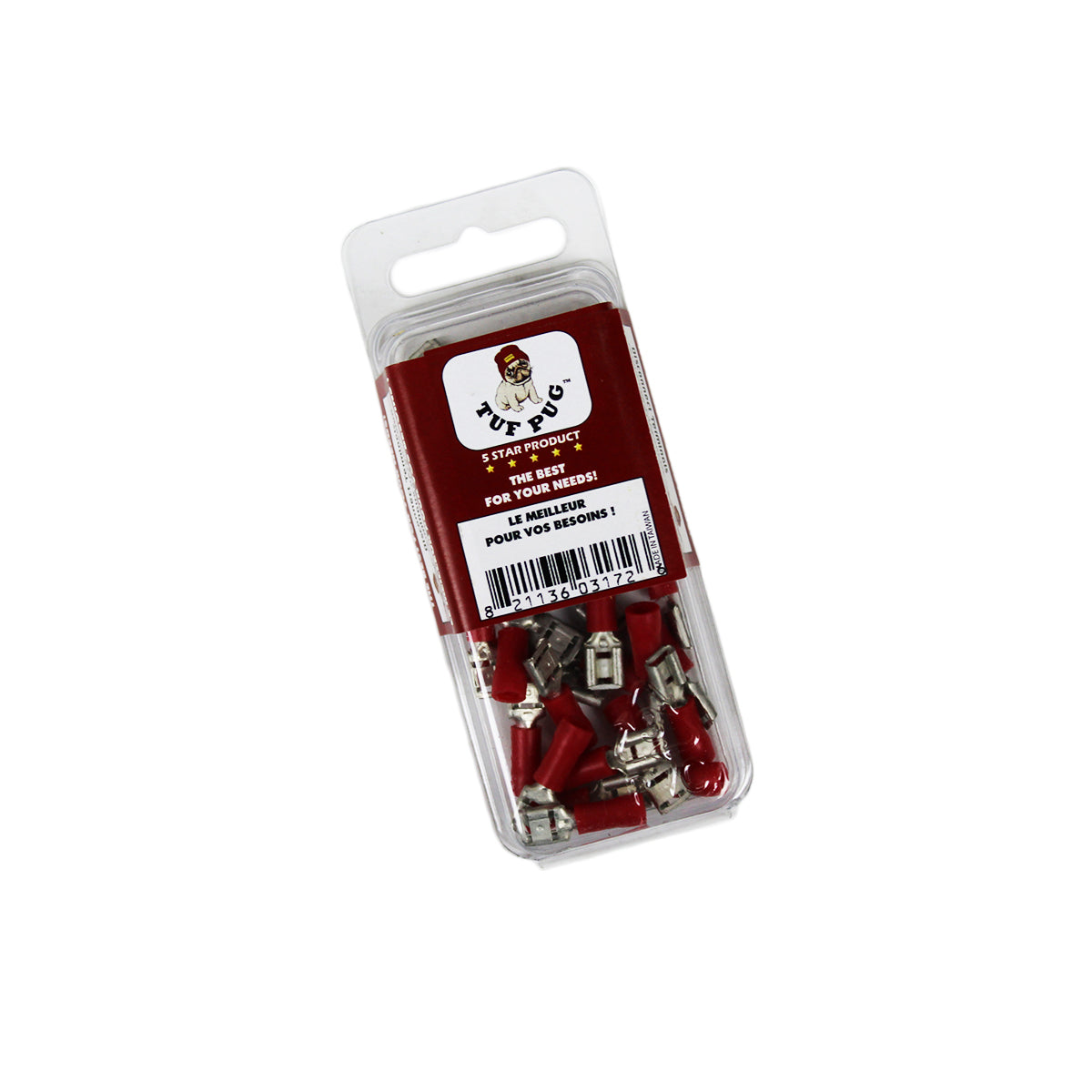 Cosses à déconnexion rapide femelles 0,187 po, 22-18 AWG, vinyle, sac de 25