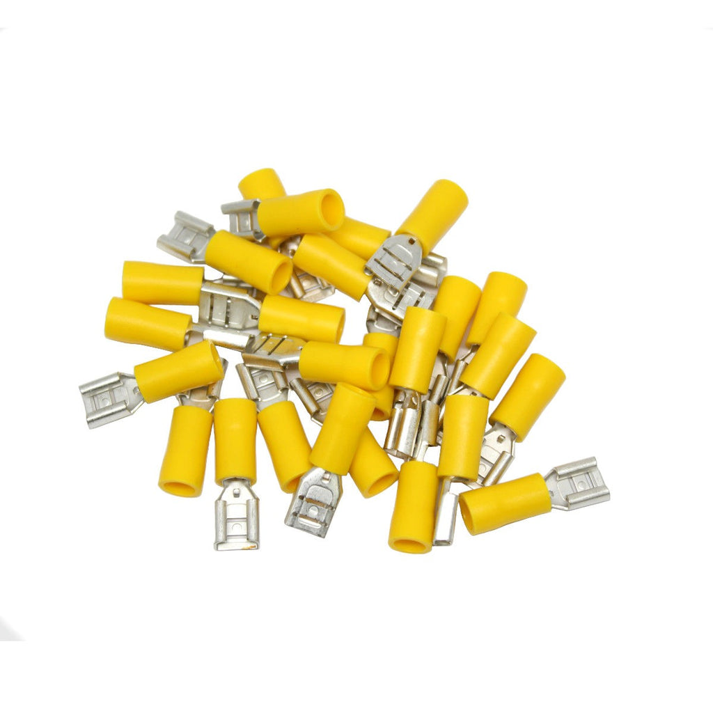 Cosses à déconnexion rapide femelles 0,250 po, 12-10 AWG, vinyle, sac de 25