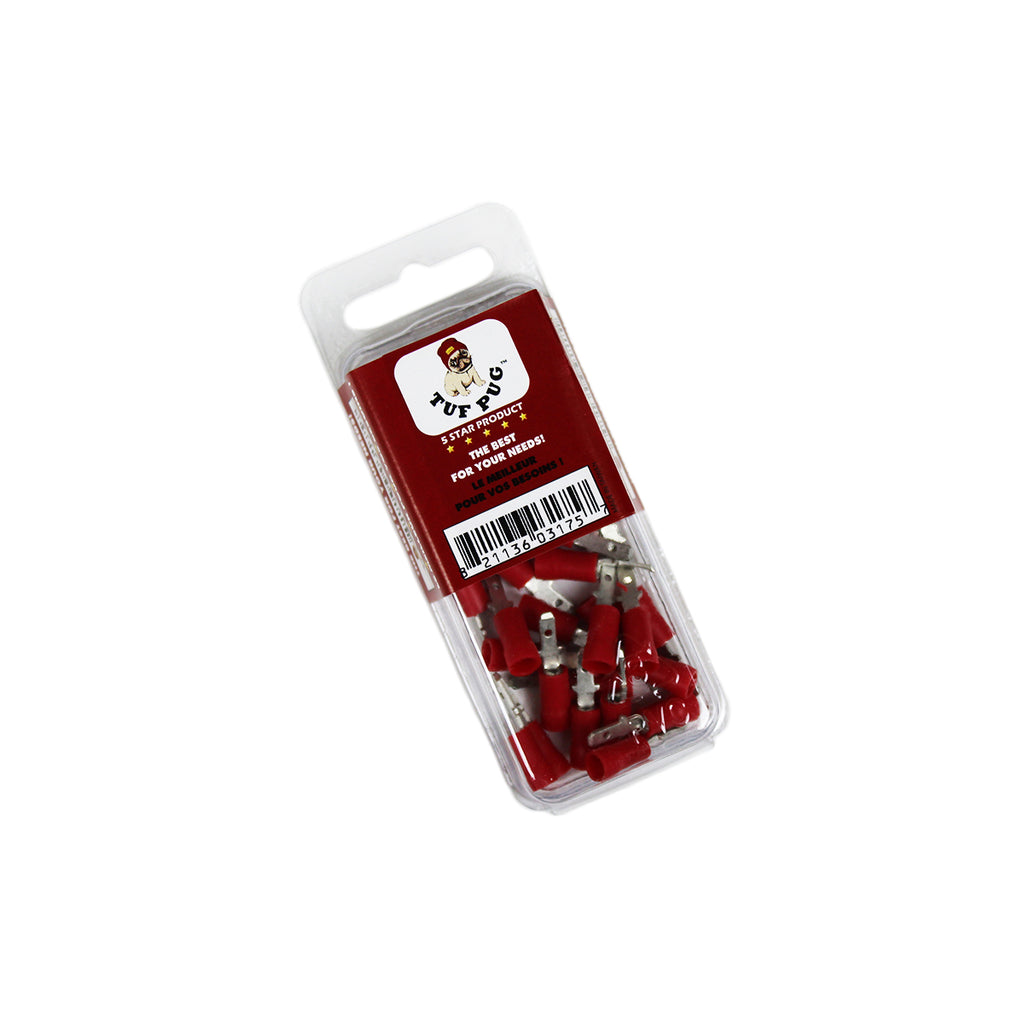Cosses à déconnexion rapide mâles 0,110 po, 22-18 AWG, vinyle, sac de 25
