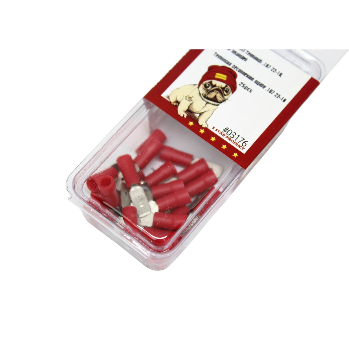 Cosses à déconnexion rapide mâles 0,187 po, 22-18 AWG, vinyle, sac de 25
