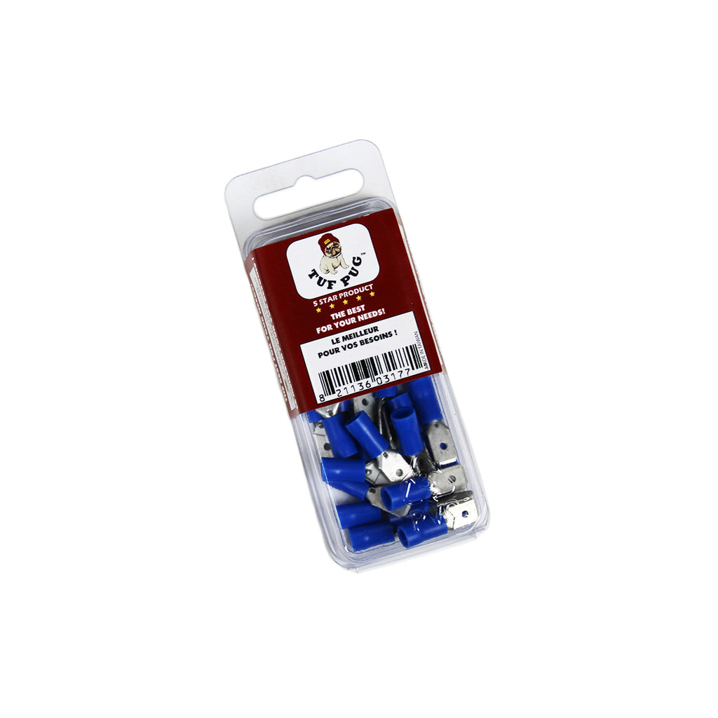 Cosses à déconnexion rapide mâles 0,250 po, 16-14 AWG, vinyle, sac de 25