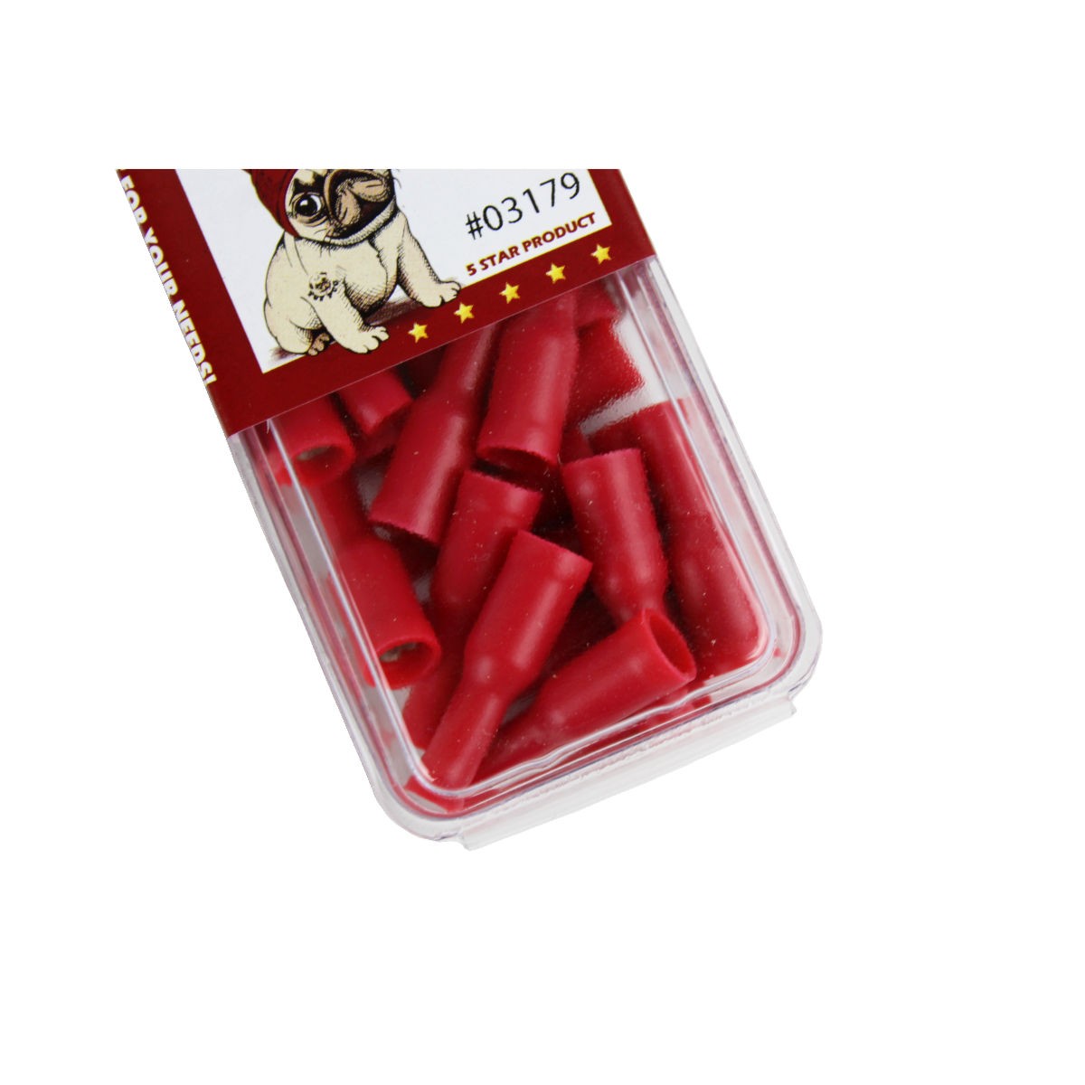 Cosses balle femelles 0,156 po, 22-18 AWG, vinyle, rouge, sac de 25