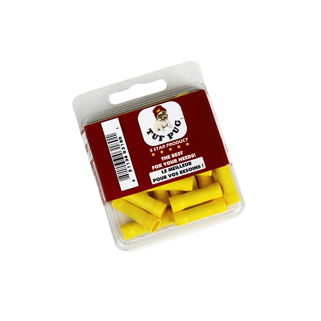 Manchons de raccordement évasés 12-10 AWG, vinyle, jaune, sac de 25