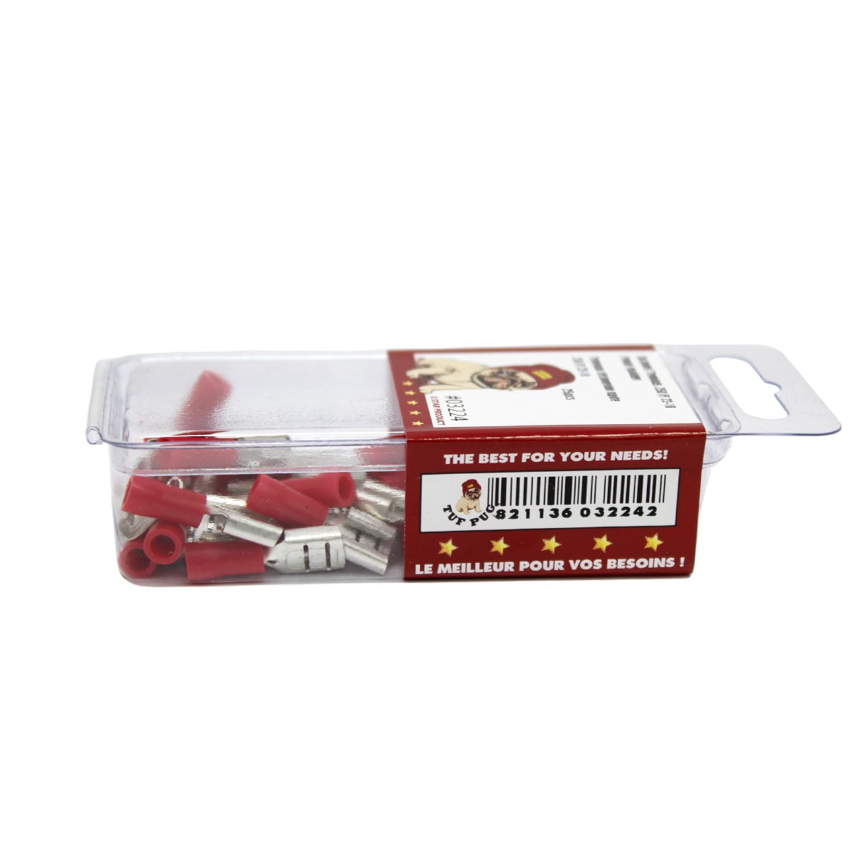 Cosses à déconnexion rapide femelles 0,250 po, 22-18 AWG, vinyle, sac de 25