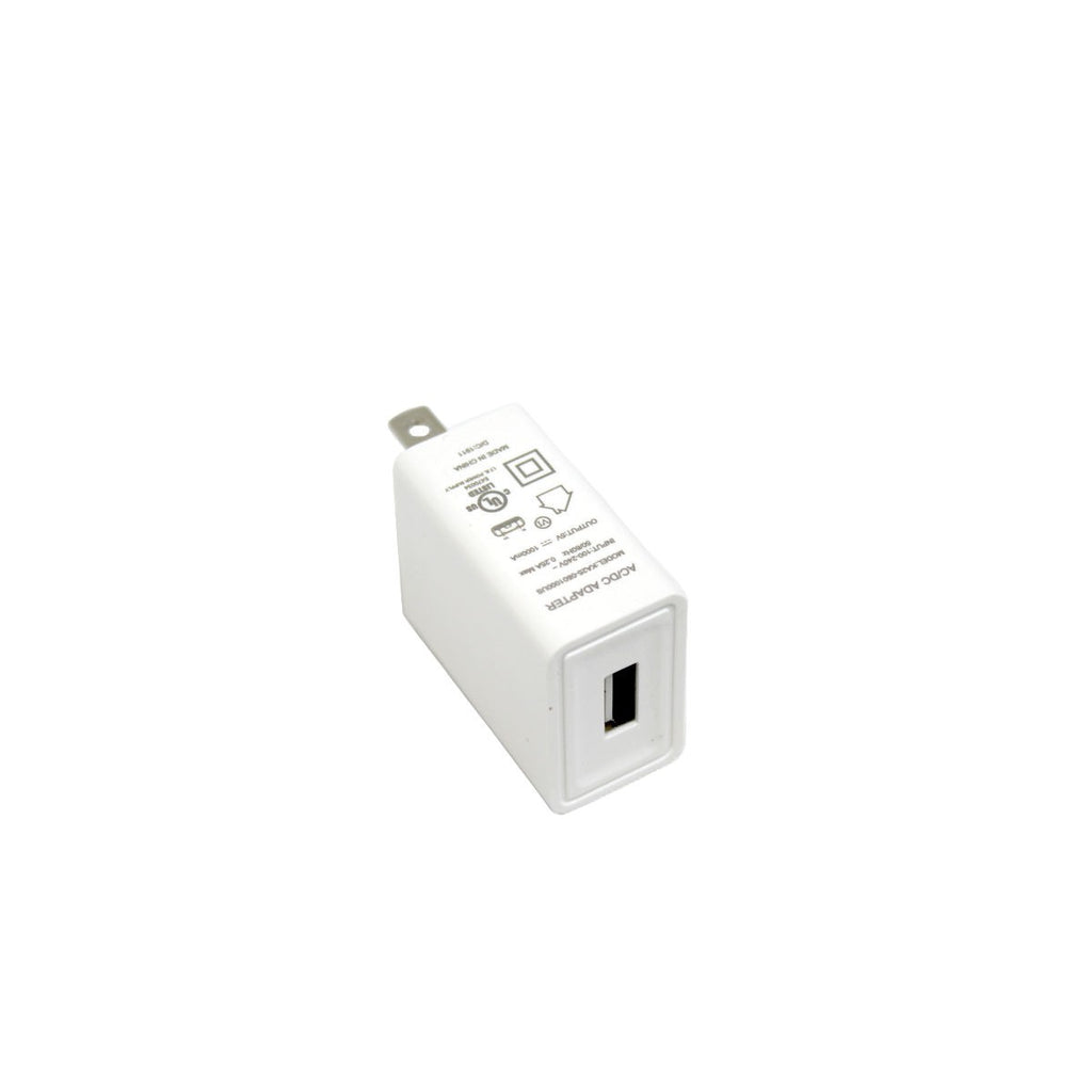 Chargeur mural USB 1 port, 5 V 1 A, certifié, blanc