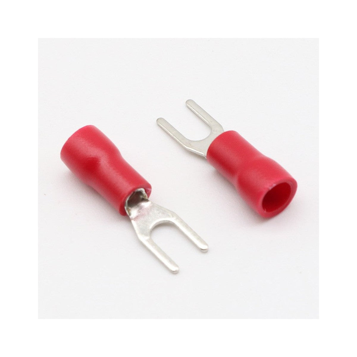 Cosses à fourche n° 10, 22-16 AWG, vinyle, rouge, sac de 25