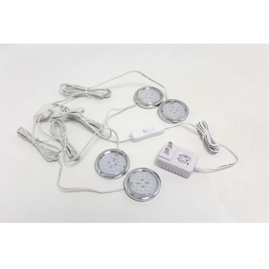 Ensemble de 4 luminaires DEL ronds sous armoire, 3000 K blanc chaud, certifié cULus