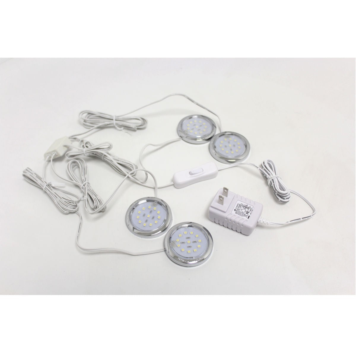 Ensemble de 4 luminaires DEL ronds sous armoire, 3000 K blanc chaud, certifié cULus