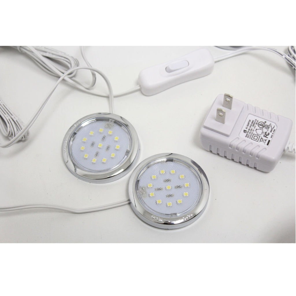 Ensemble de 4 luminaires DEL ronds sous armoire, 3000 K blanc chaud, certifié cULus