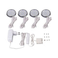 Ensemble de 4 luminaires DEL ronds sous armoire, 3000 K blanc chaud, certifié cULus