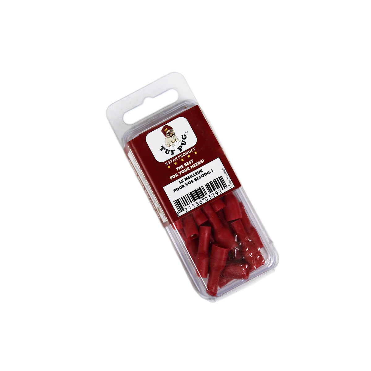Cosses à déconnexion rapide femelles 0,187 po, 22-18 AWG, vinyle entièrement isolé, sac de 25