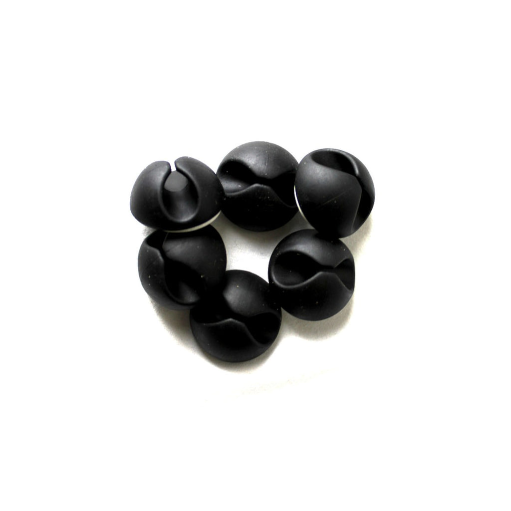 Clips adhésifs pour câbles, noir, paquet de 6