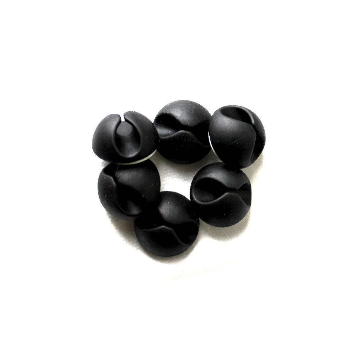 Clips adhésifs pour câbles, noir, paquet de 6