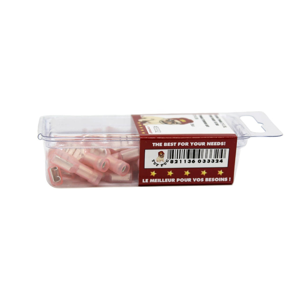 Cosses à déconnexion rapide femelles 0,250 po, 22-18 AWG, nylon, 10 A, sac de 25
