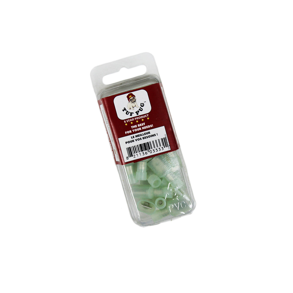 Cosses à déconnexion rapide mâles 0,250 po, 16-14 AWG, nylon, laiton, 15 A, sac de 25