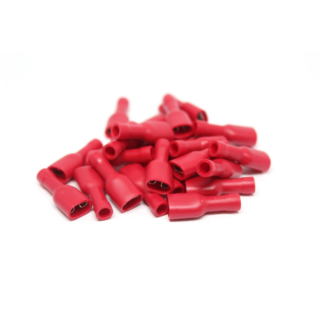 Cosses à déconnexion rapide femelles 0,250 po, 22-18 AWG, vinyle entièrement isolé, sac de 25