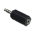 Adaptateur 2,5 mm stéréo femelle vers 3,5 mm stéréo mâle, plaqué nickel, noir
