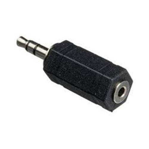 Adaptateur 2,5 mm stéréo femelle vers 3,5 mm stéréo mâle, plaqué nickel, noir