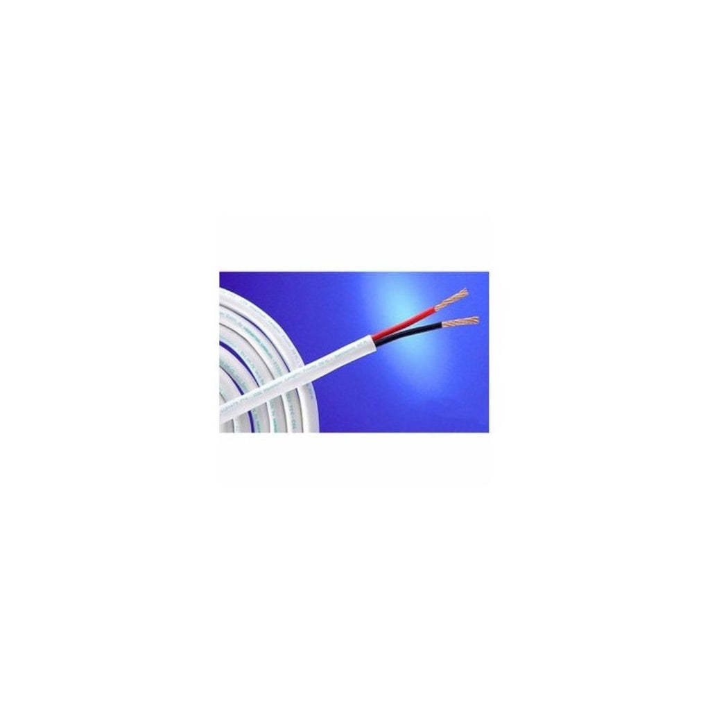 Fils de haut-parleurs 2x18awg PVC CCA  Blanc 500 pi.