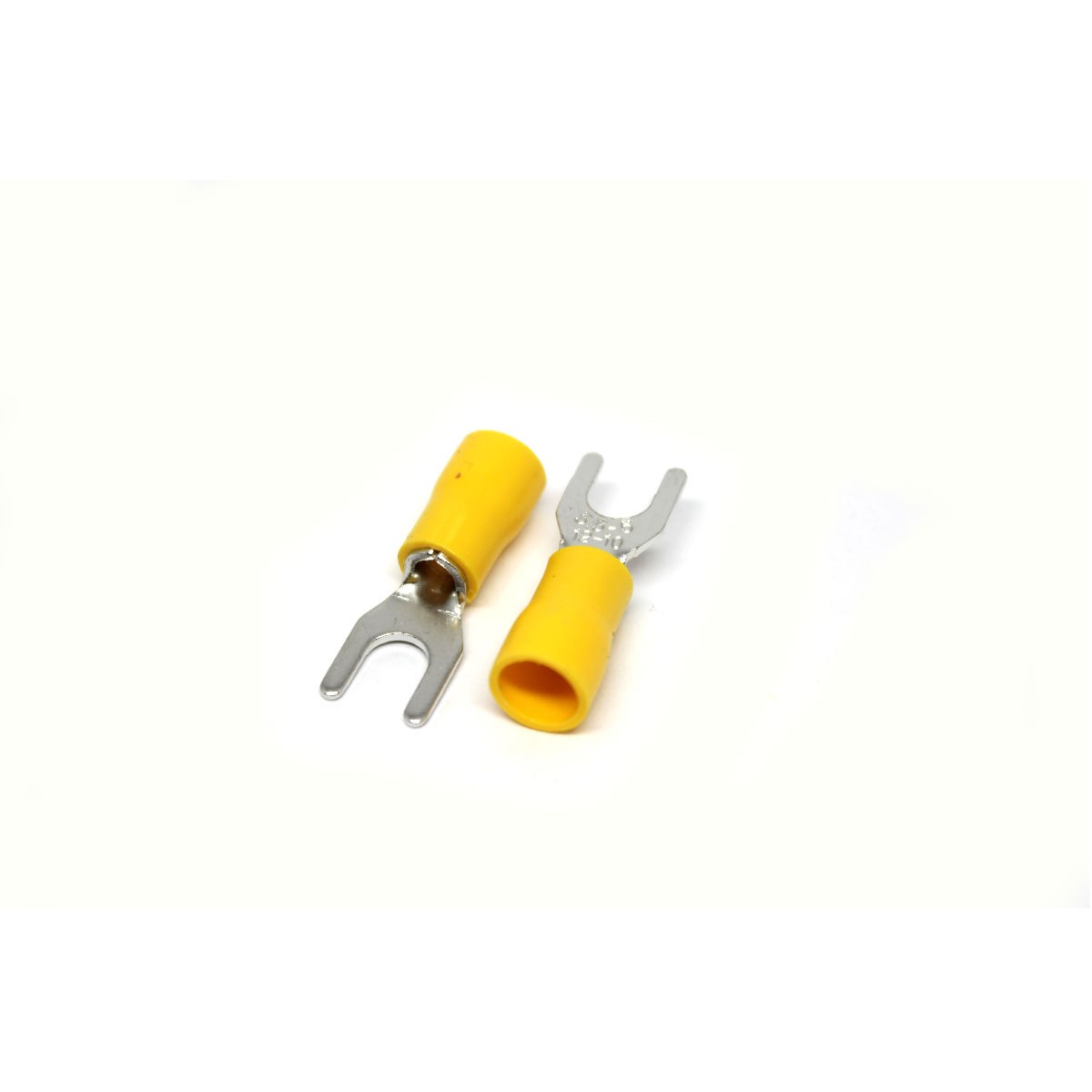 Cosses à fourche n° 10, 12-10 AWG, vinyle, jaune, sac de 25