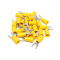 Cosses à fourche n° 10, 12-10 AWG, vinyle, jaune, sac de 25