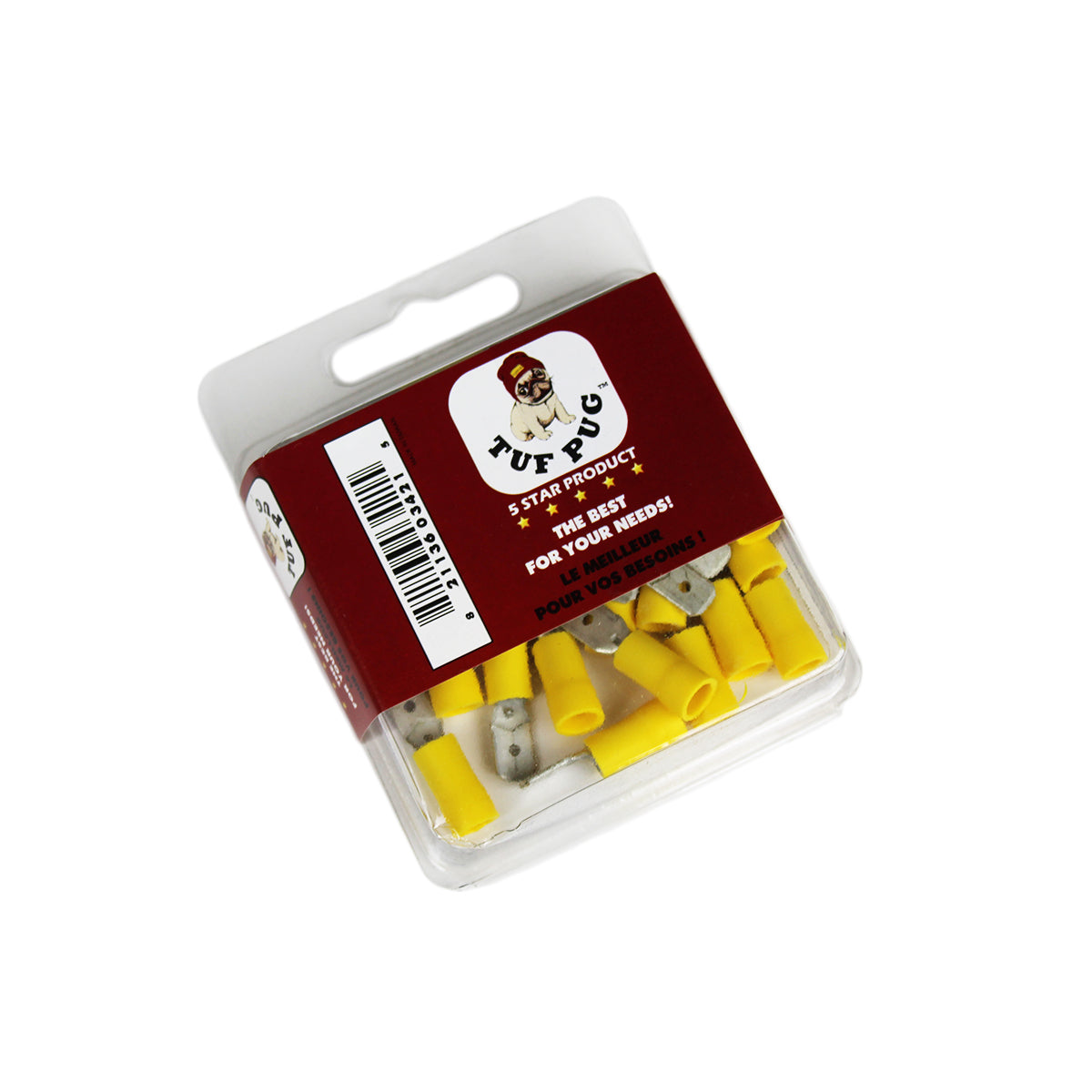 Cosses à déconnexion rapide mâles 0,250 po, 12-10 AWG, vinyle, sac de 25