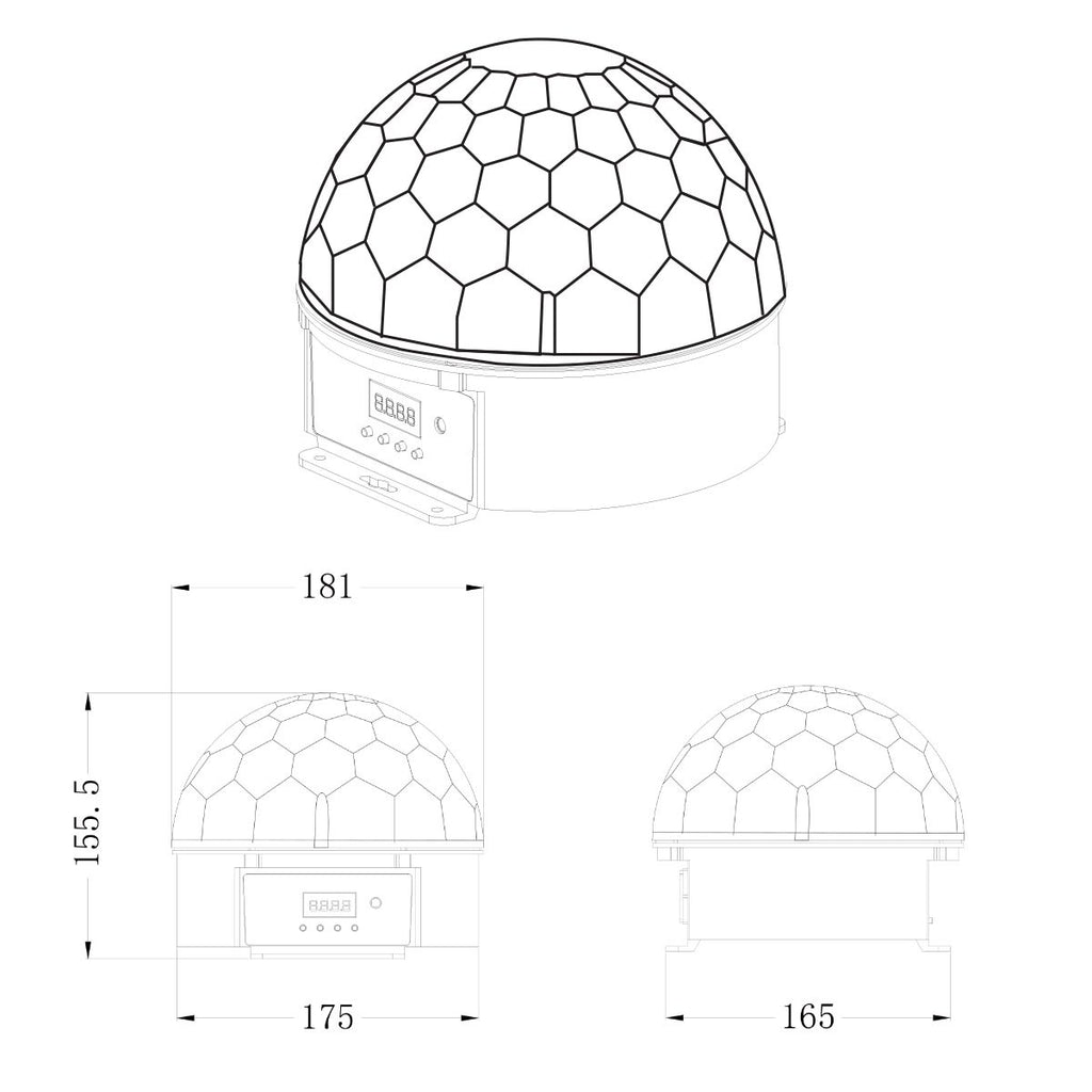 Boule lumineuse DEL RGB rotative, 6 x 3 W, prête à brancher