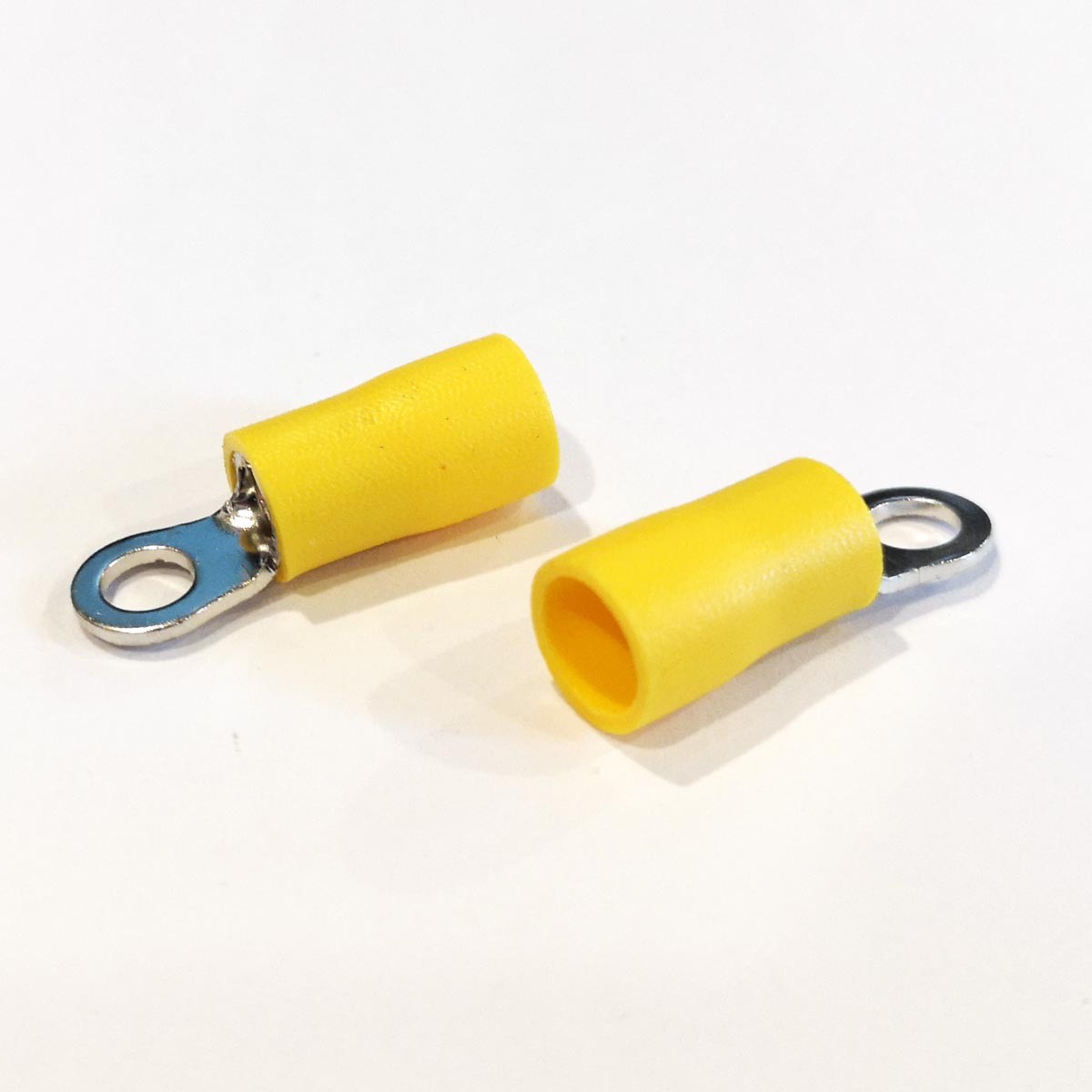Cosses à anneau n° 8, 12-10 AWG, vinyle, jaune, sac de 25
