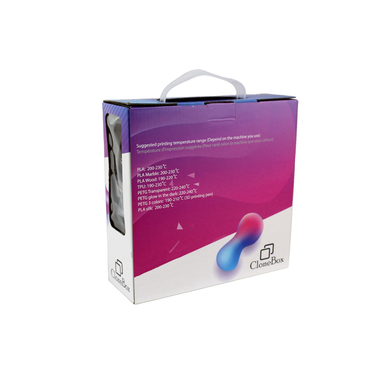 CloneBox Filament PLA d'imprimante 3D 1.75mm Précision +/- 0.05mm 1kg, Brun