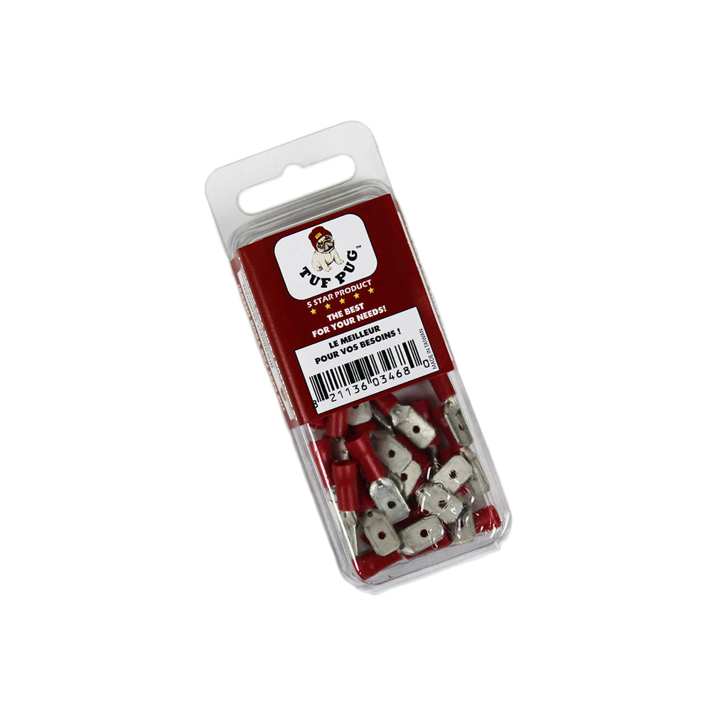 Cosses à déconnexion rapide mâles 0,250 po, 22-18 AWG, vinyle, sac de 25