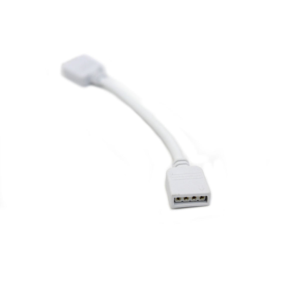 Connecteur femelle à mâle pour ruban DEL RGB 4 broches, 6 po, blanc