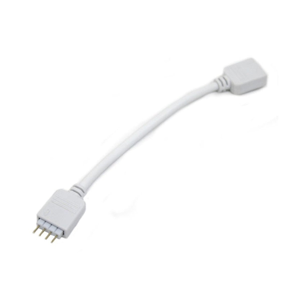 Connecteur femelle à mâle pour ruban DEL RGB 4 broches, 6 po, blanc