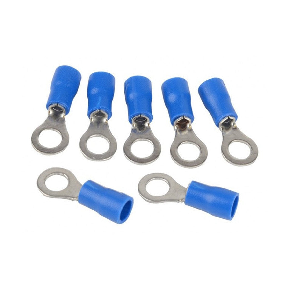 Cosses à anneau n° 6, 16-14 AWG, vinyle, bleu, sac de 25