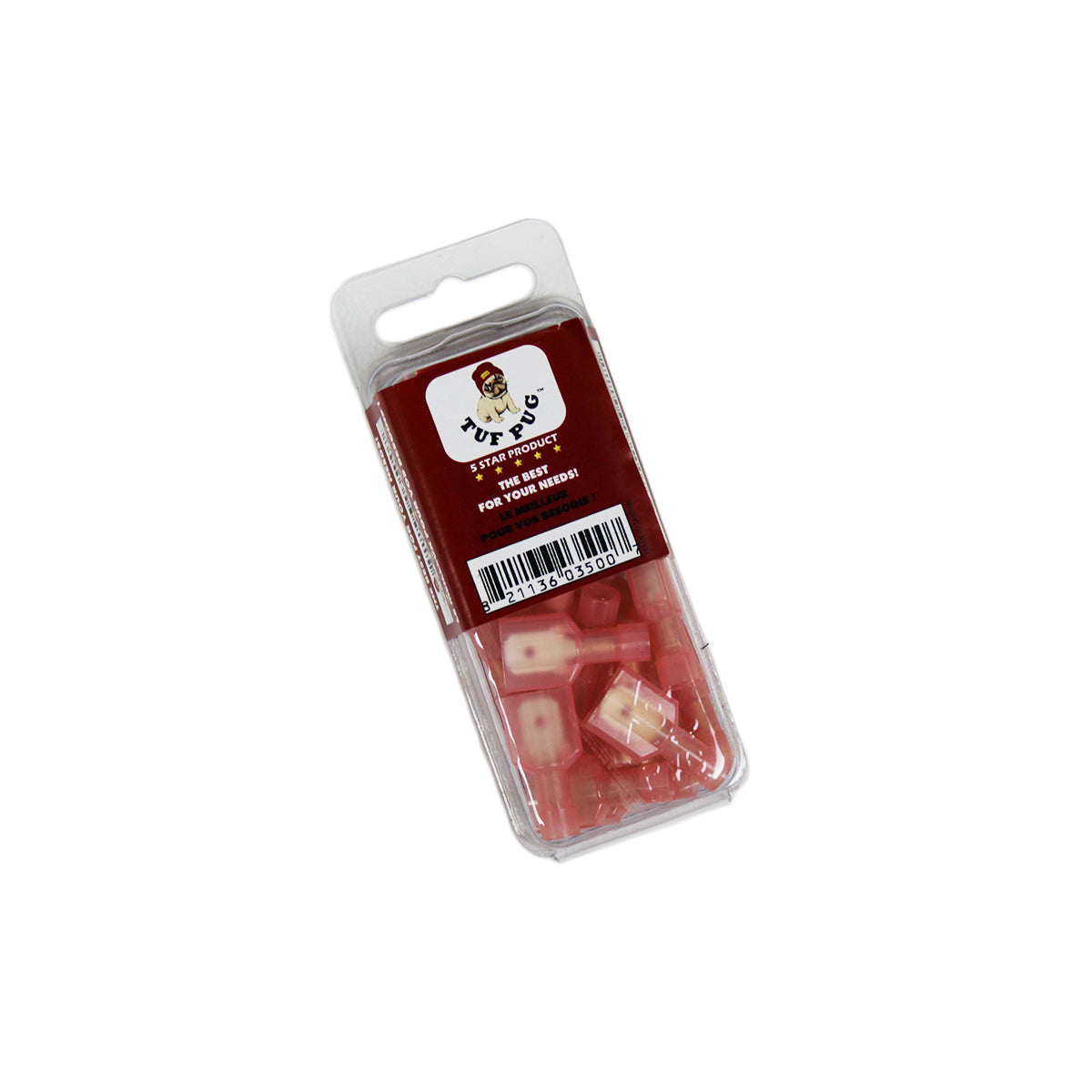 Cosses à déconnexion rapide mâles 0,250 po, 22-18 AWG, nylon, 10 A, sac de 25