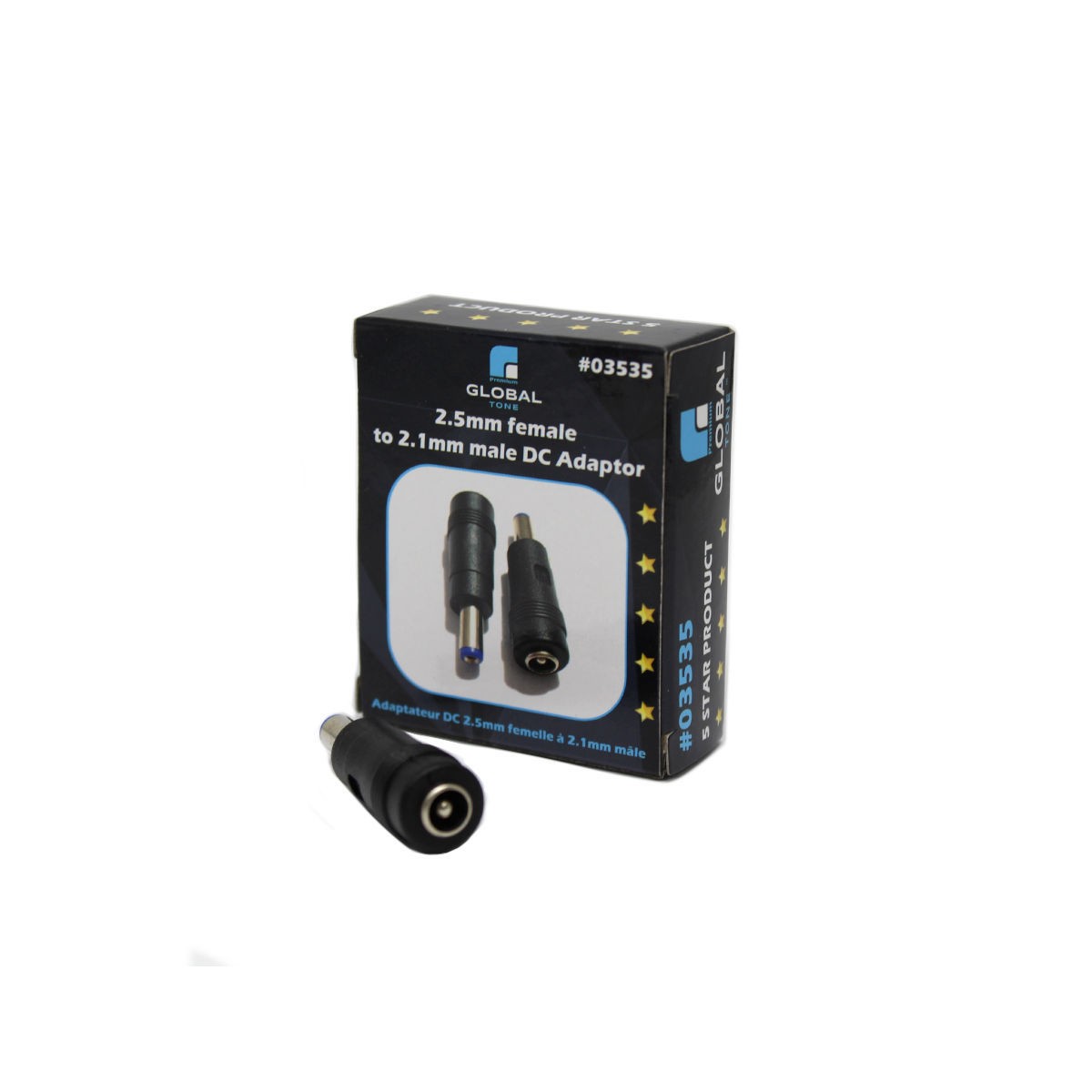Adaptateur CC 2,5 mm femelle vers 2,1 mm mâle
