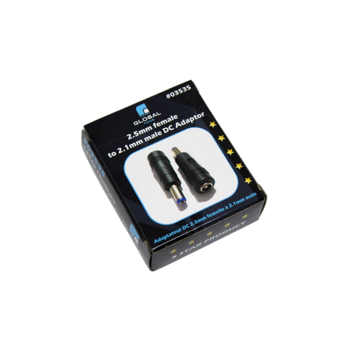 Adaptateur CC 2,5 mm femelle vers 2,1 mm mâle