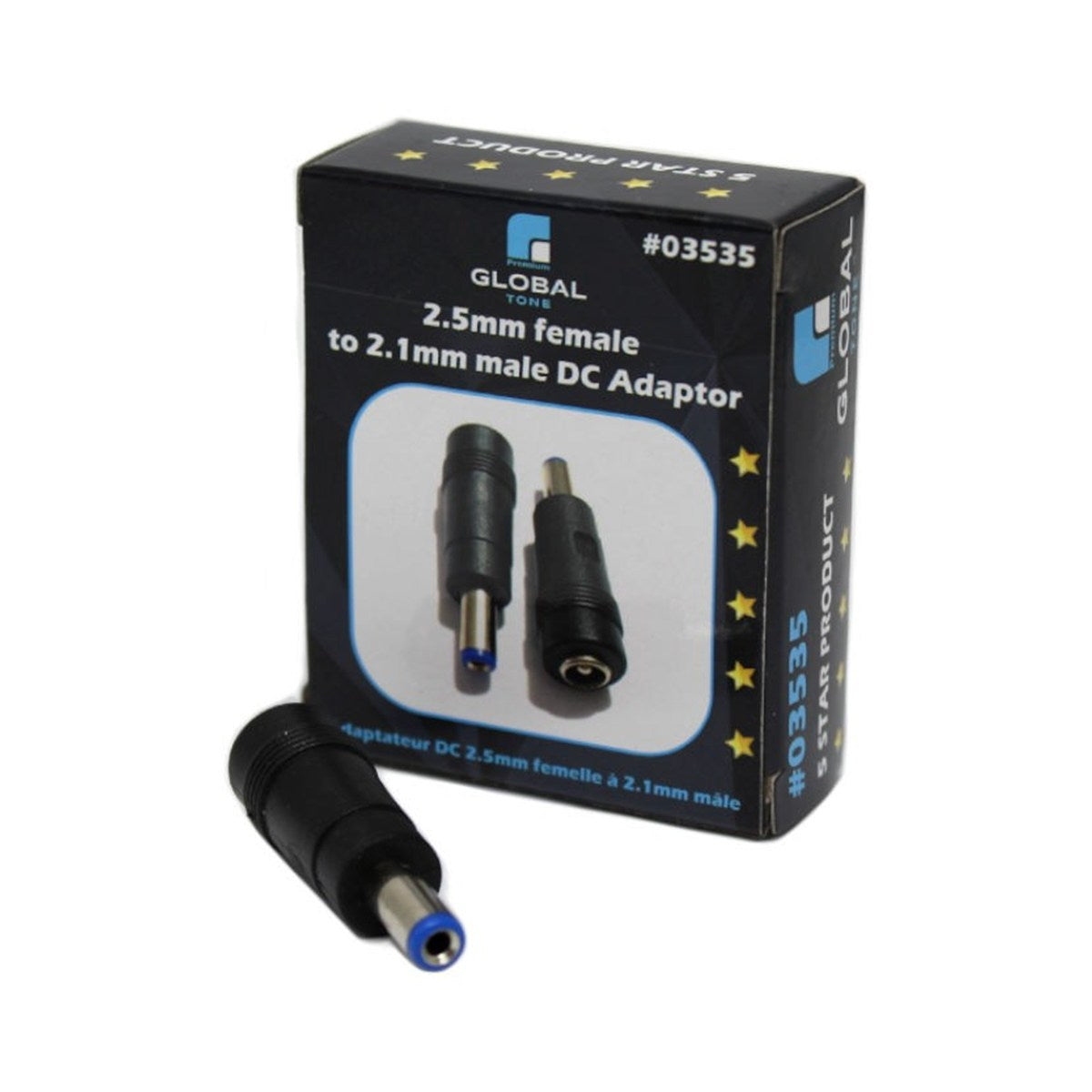 Adaptateur CC 2,5 mm femelle vers 2,1 mm mâle