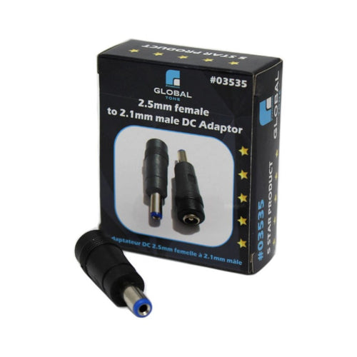 Adaptateur CC 2,5 mm femelle vers 2,1 mm mâle
