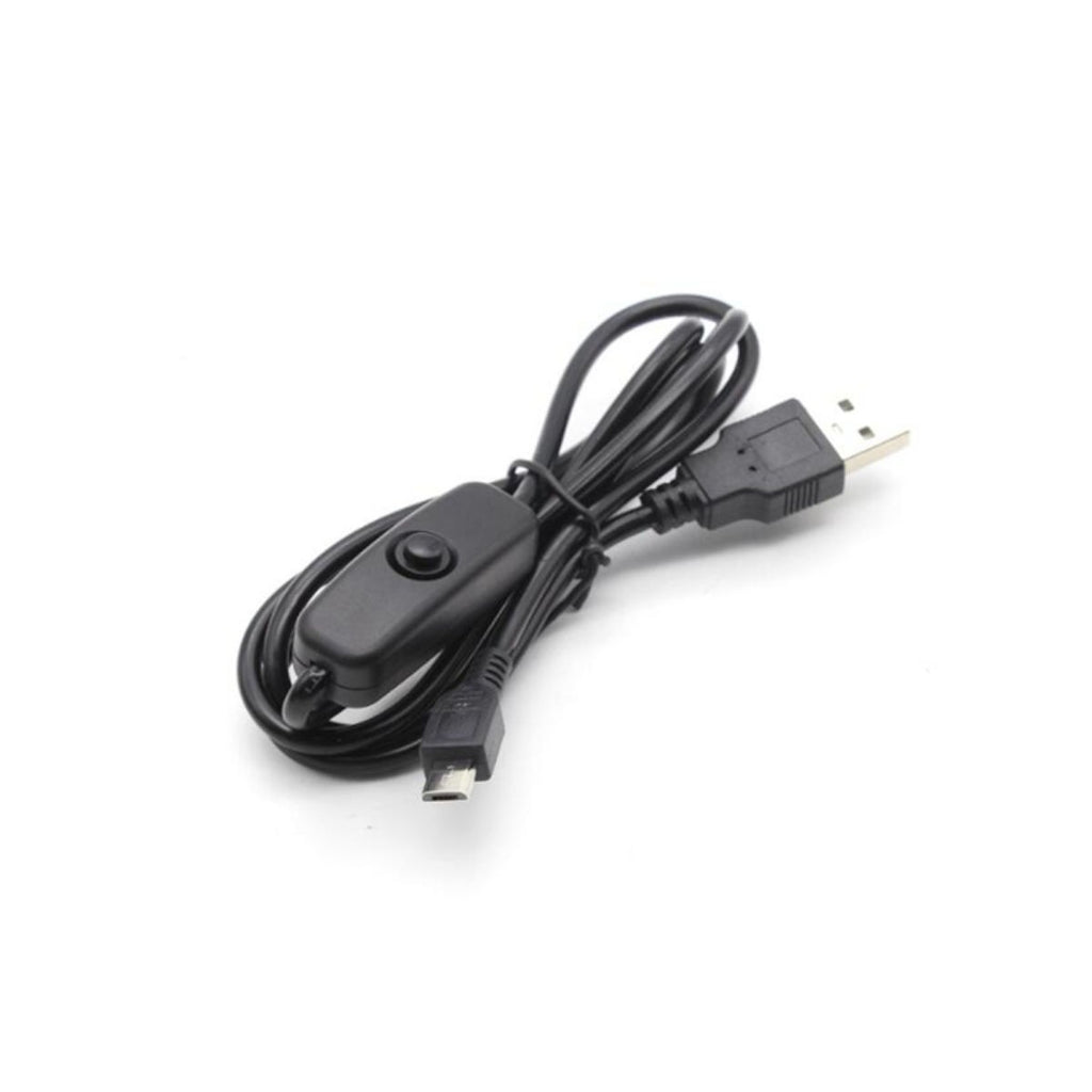 Câble d'alimentation USB vers micro USB avec interrupteur pour Raspberry Pi, 1 m