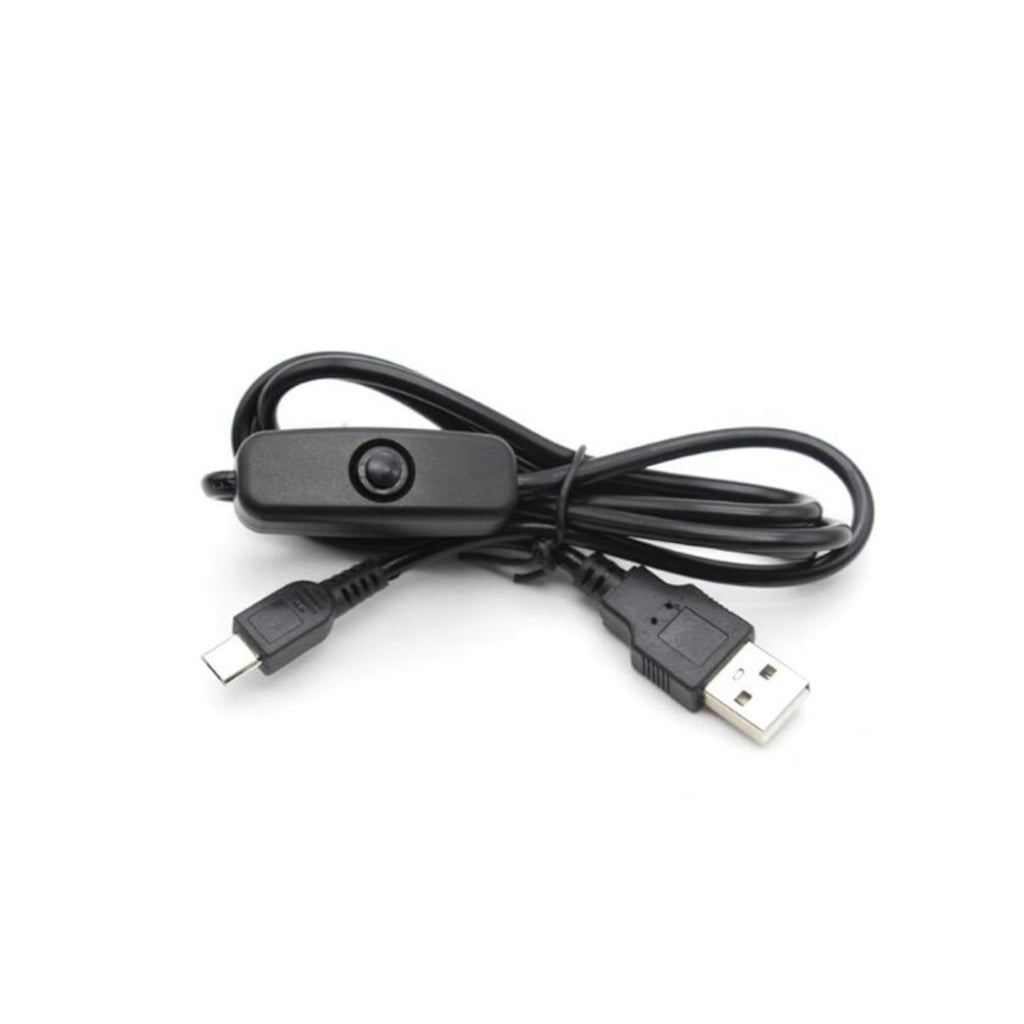 Câble d'alimentation USB vers micro USB avec interrupteur pour Raspberry Pi, 1 m